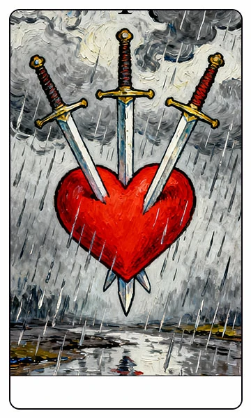 Three of Swords tarot card