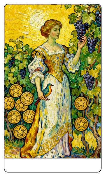 Nine of Pentacles tarot card