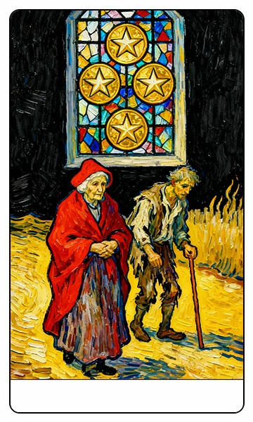 Five of Pentacles tarot card