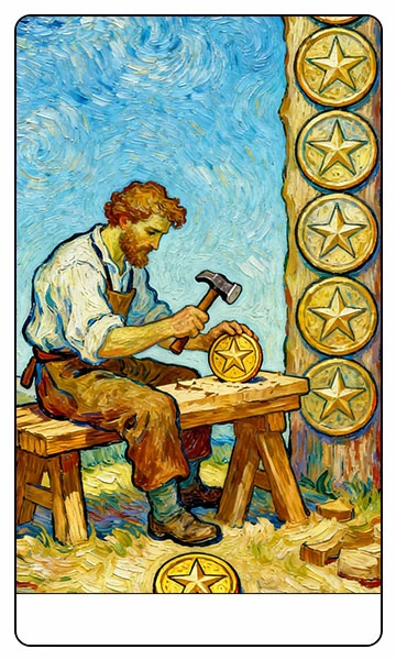 Eight of Pentacles tarot card